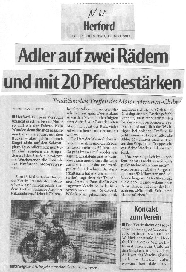 Adler auf 2 Rädern und mit 20 PS