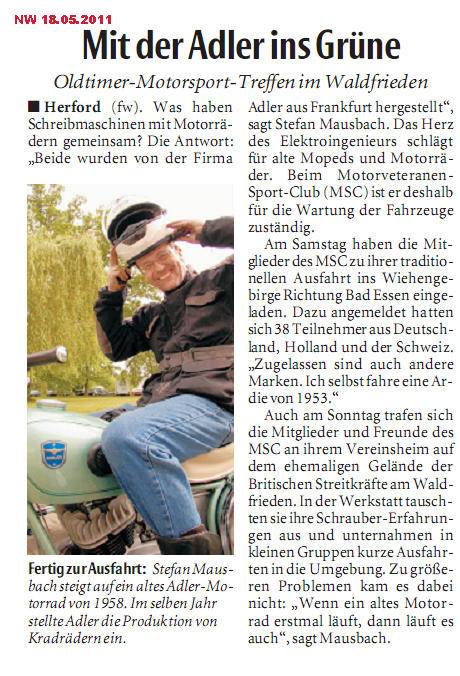Mit der Adler ins Grüne